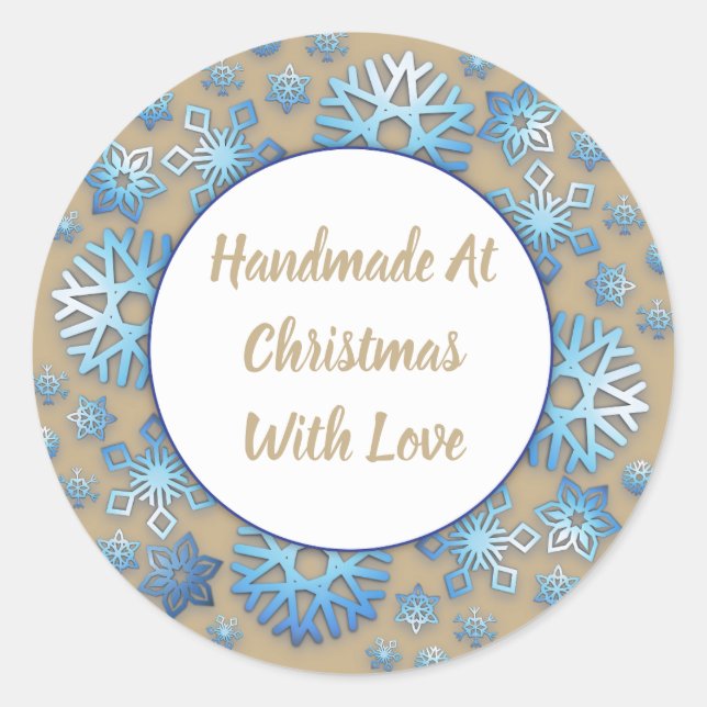 Handmade At Christmas With Love Stickers (Front)