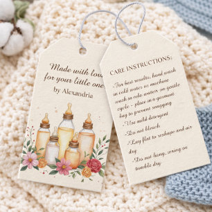 Handmade Baby Crochet/Knit Care Instructions Gift Tags