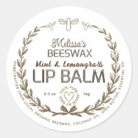 Handmade Beeswax Lip Gloss Balm Wreath Bee Heart