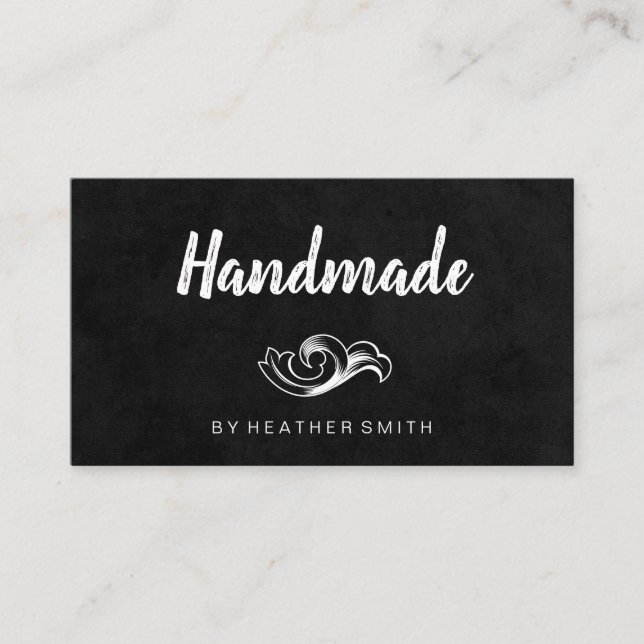 Handmade  (Black / White) Business Card (Front)