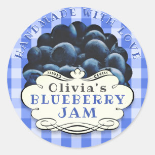 Handmade Blueberry Jam Classic Round Sticker