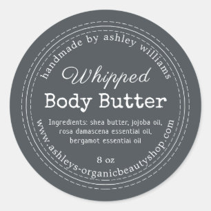 Handmade Body Butter Black Organic Business Label
