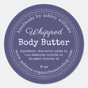 Handmade Body Butter Blue Organic Business Label