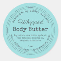 Handmade Body Butter Blue Organic Business Label