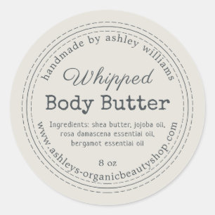 Handmade Body Butter Grey Organic Business Label