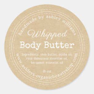 Handmade Body Butter Kraft Organic Business Label