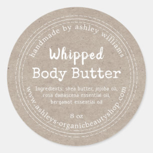Handmade Body Butter Kraft Organic Business Label