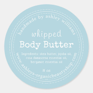 Handmade Body Butter Organic Business Blue Classic Round Sticker