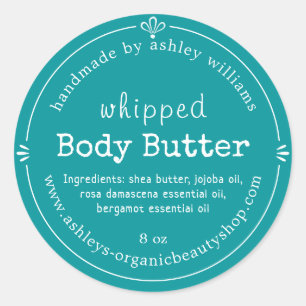 Handmade Body Butter Organic Business Green Classic Round Sticker