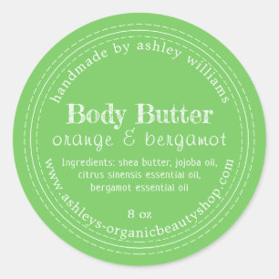 Handmade Body Butter Organic Business Green Label