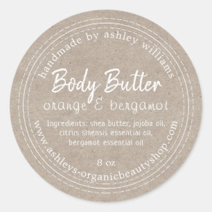 Handmade Body Butter Organic Business Kraft Label