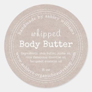 Handmade Body Butter Organic Business Kraft Label