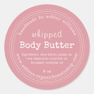 Handmade Body Butter Organic Business Label Pink