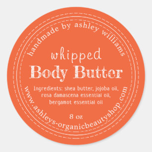Handmade Body Butter Organic Business Orange Label
