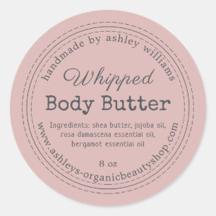 Handmade Body Butter Pink Organic Business Label