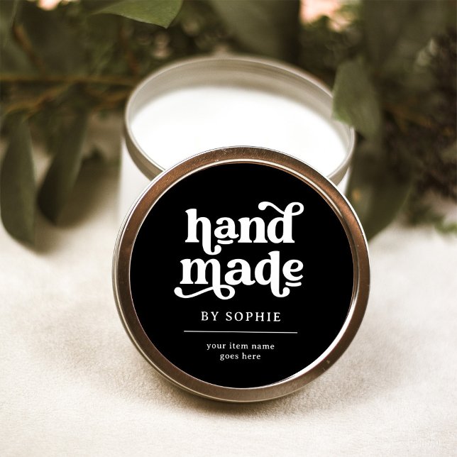 Handmade | Boho Retro Look Packaging Product Label (A boho retro product label for all your handmade goods)