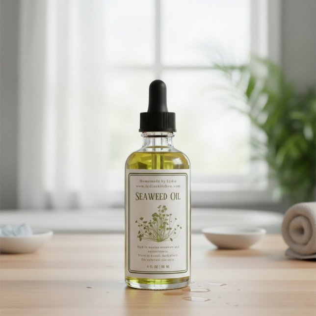 Handmade Botanical Seaweed Oil Label (Creator Uploaded)