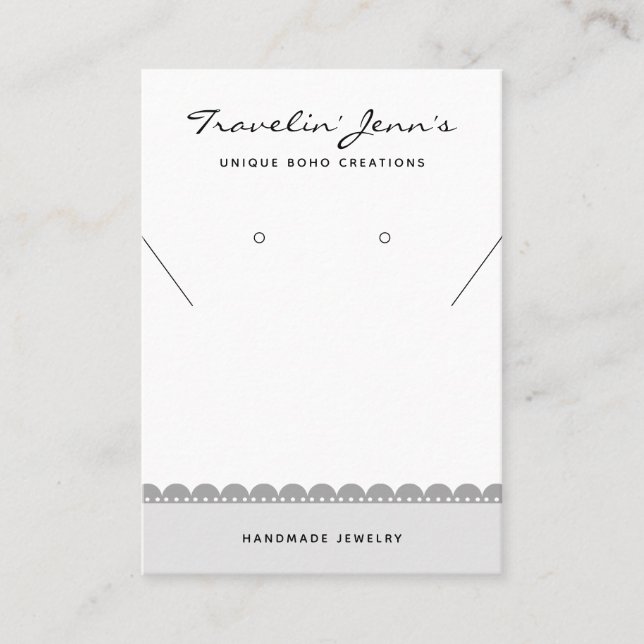 Handmade Business QR Code Jewellery Display Cards (Front)