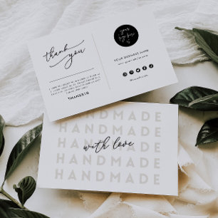 Handmade Business Thank You Product Packing Card