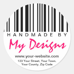Handmade By Barcode Label Stickers