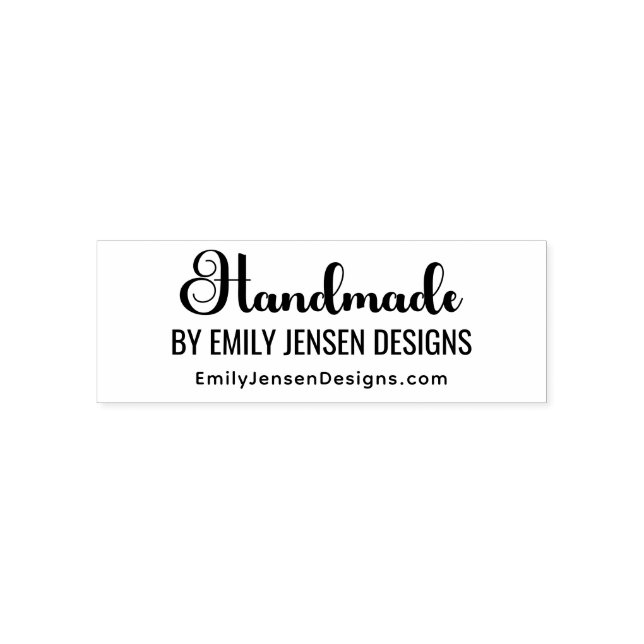 “Handmade” by Business Name Website URL Self-inking Stamp (Design)
