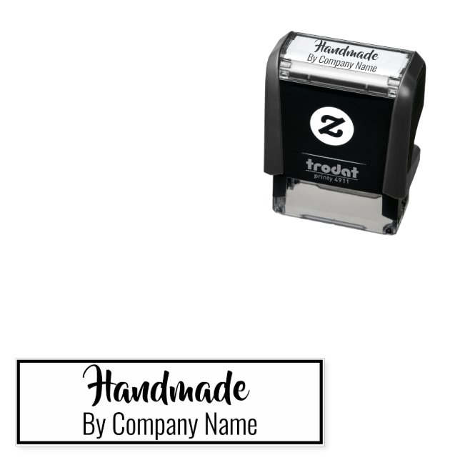 Handmade By Company Name Text Template Self-inking Stamp (In Situ)