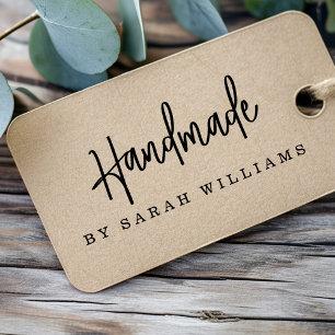Handmade by custom name modern handwritten script rubber stamp