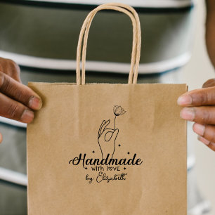 Handmade by (custom name)    rubber stamp