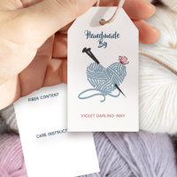 Handmade by Custom Name w. Fibre & Care Knitting