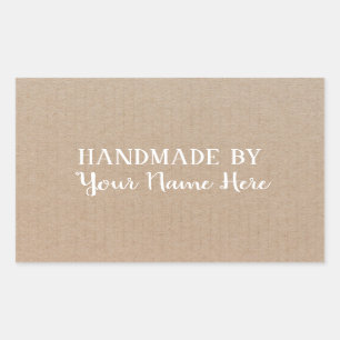 Handmade By Gift Rustic Vintage Craft Sticker