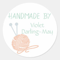 Handmade by - Knitting Yarn & Needles Personalized