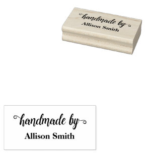 Handmade by Personalized Wood Stamp