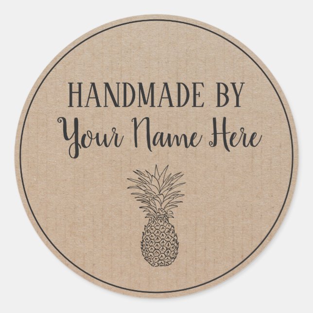Handmade By Rustic Vintage Wreath Craft Label (Front)