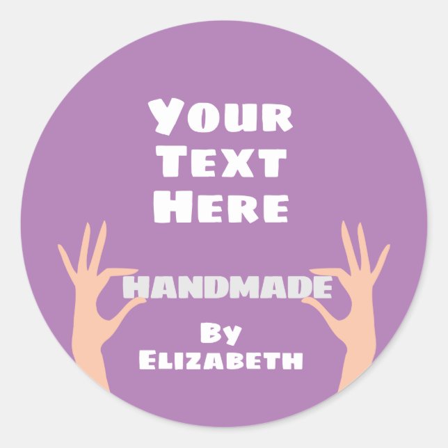 Handmade by you classic round sticker (Front)