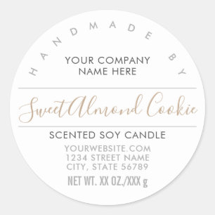 Handmade Candle or Soap Almond Brown Product Label