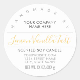 Handmade Candle or Soap Lemon Citrus Product Label