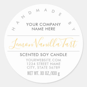 Handmade Candle or Soap Lemon Citrus Product Label