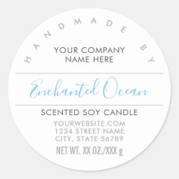 Handmade Candle or Soap Turquoise Product Label