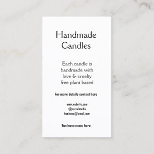 handmade candles add contact details business q r  business card