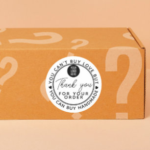 Handmade can't buy Love happiness mail business Classic Round Sticker