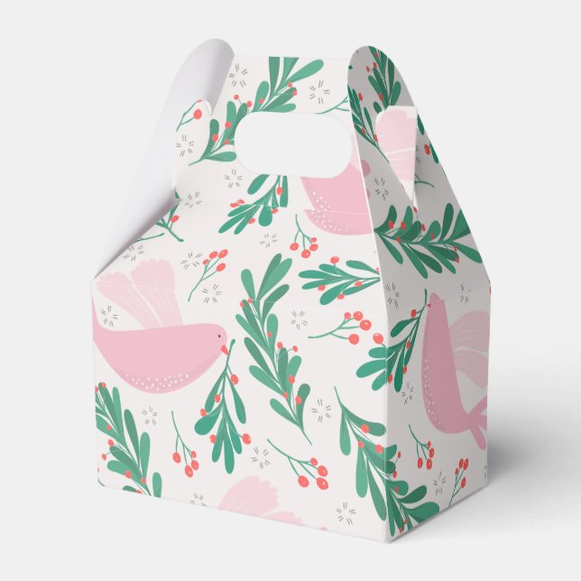 Handmade Christmas Dove of Peace Olive Branch Favor Box (Front Side)