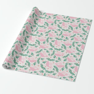 Handmade Christmas Dove of Peace Olive Branch Wrapping Paper