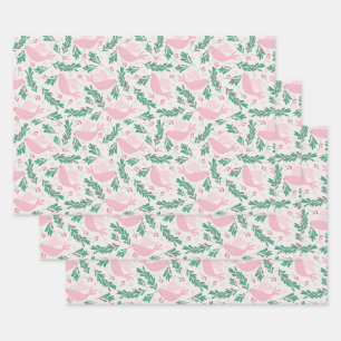 Handmade Christmas Dove of Peace Olive Branch Wrapping Paper Sheet