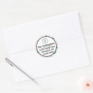 Handmade Christmas Dove of Peace Return Address Classic Round Sticker