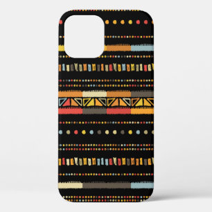 Handmade coloured stripes bright tribal seamless p iPhone 12 case
