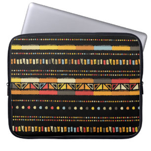 Handmade coloured stripes bright tribal seamless p laptop sleeve