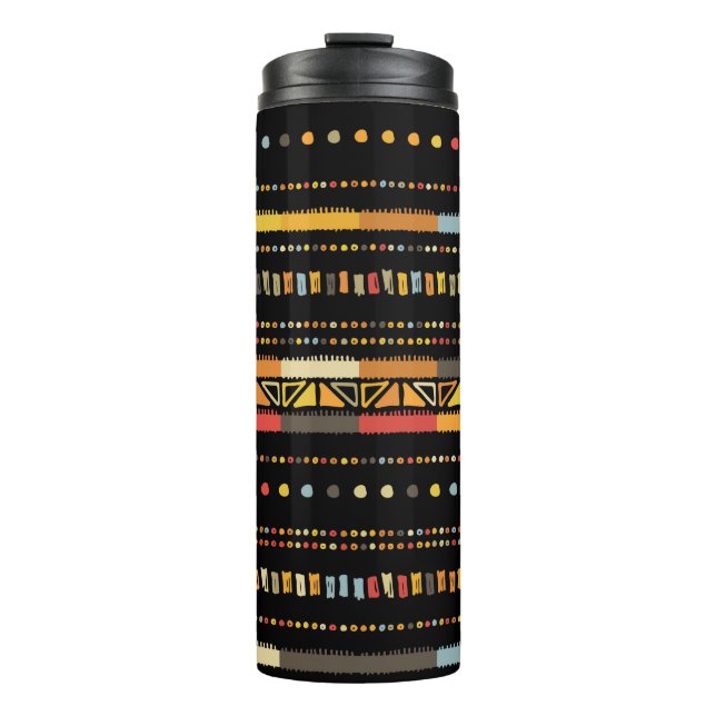 Handmade coloured stripes bright tribal seamless p thermal tumbler (Front)