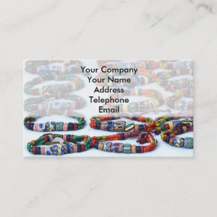 Handmade Colourful Glass Beads Bracelets Business Card