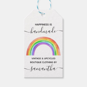 Handmade Colourful Rainbow Editable Text Gift Tags