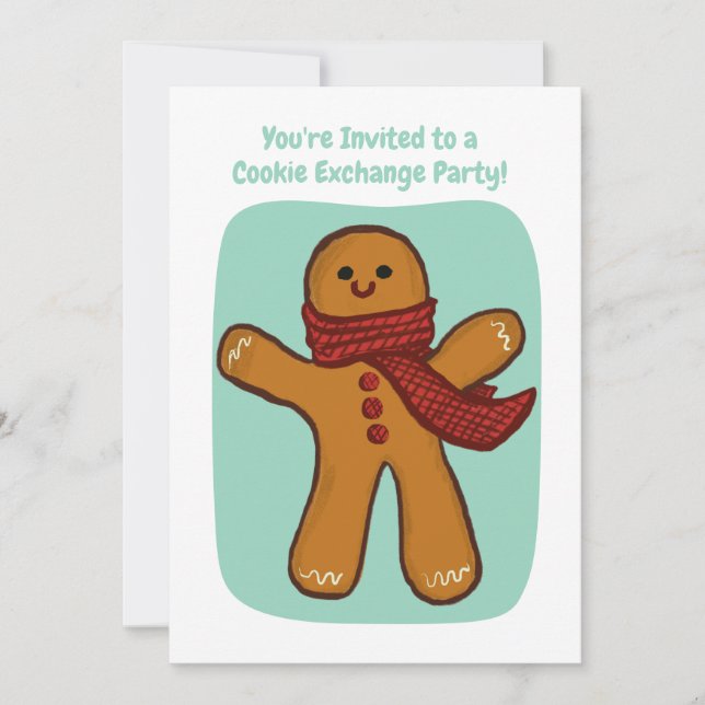 Handmade Cookie Exchange Party Holiday Editable Invitation (Front)